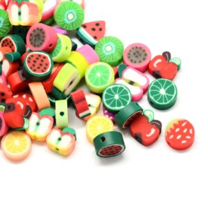 Perline di plastica frutta dolce circa 9×10 mm, mescolare 25 pezzi
