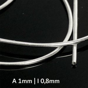 (€ 2,84 – € 1,43/m) Filo da brodo di perle a spirale Filo francese argentato Ø 1 mm 70cm