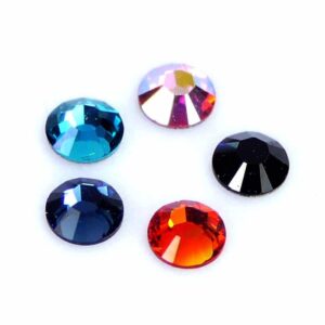 Flat back cabochon glass faceted 4 mm 10 pieces