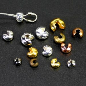 Couvercle à sertir perle métallique Ø 4 – 6 mm 10 pièces