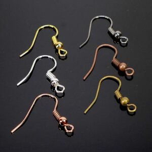 Crochets d’oreille hameçons métal couleur sélection L 20mm 10 pièces