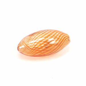 Perle en verre orange ovale 13 x 28 mm 2 pièces