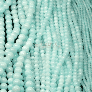 Boules de jade menthe brillante 8mm, 1 fil