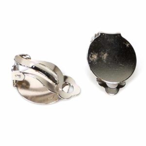 Brisur pieghevole per cabochon in metallo argento 15 mm 2 pezzi