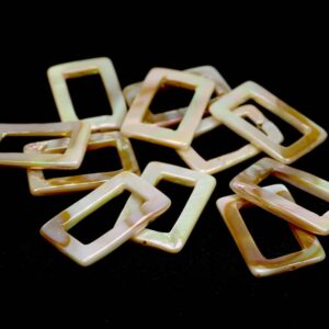 Mother-of-pearl rectangle white AB shimmer 30x19mm