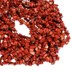 Red stone jasper sliver 5 x 8 mm, 1 strand