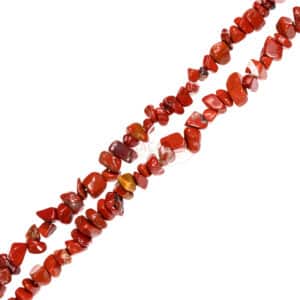 Red stone jasper sliver 5 x 8 mm, 1 strand