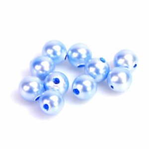 Round beads glass light blue 4 mm 10 pieces