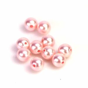 Perles rondes en verre rose 4 mm 10 pièces