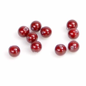 Perles rondes en verre bordeaux 4 mm 10 pièces