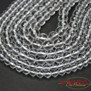 Rock crystal faceted round 2 – 16 mm, 1 strand