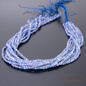 Tanzanite coins faceted 4mm, 1 strand