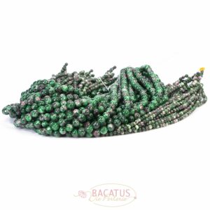 1 Strang Edelsteine Bacatus #4519 Impression Jaspis Grün Würfel 4 und 6 mm 