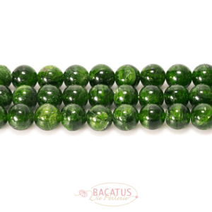 A-grade diopside plain round approx. 7 and 8mm, 1 strand