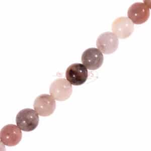 A-grade strawberry quartz balls glossy 4 – 8 mm, 1 strand