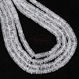 Rock crystal rondelle faceted 5 x 8 mm, 1 strand