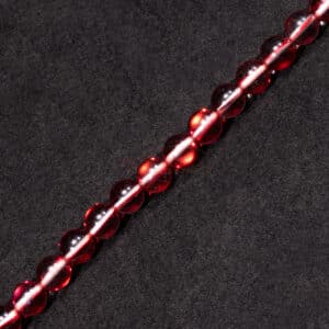 Rock crystal plain round glossy red white 8mm, 1 strand