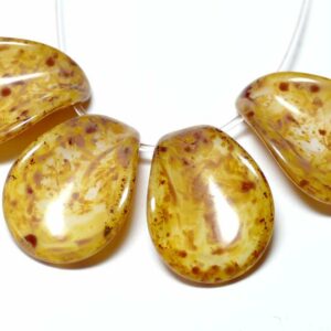 Foglia di perle di vetro di Boemia circa 22 x 16 mm scelta del colore