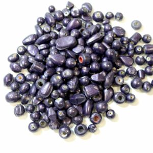 Perle di vetro mix di forme viola, 1 kg