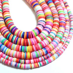 Katsuki / Heishi beads multicolored discs 4 – 8 mm, 1 strand
