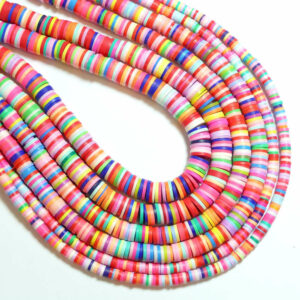 Katsuki / Heishi beads multicolored discs 4 – 8 mm, 1 strand