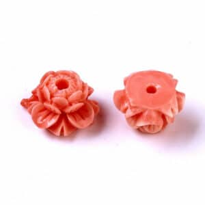 Perle in acrilico fiore di loto 9,5×13 mm, color salmone