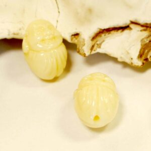 Perline in plastica Testa di Buddha Mala 12x16mm bianco crema