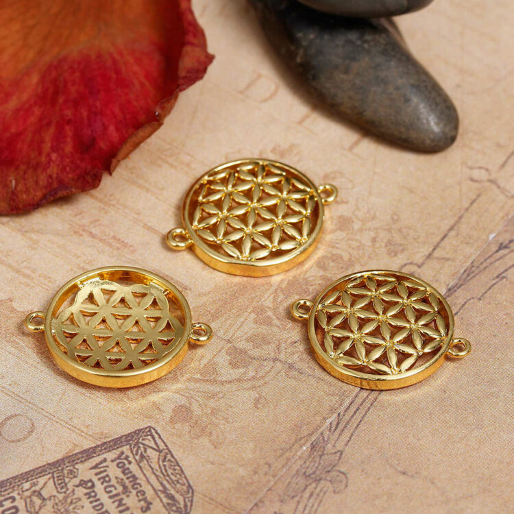 Metal tag connector Flower of Life go