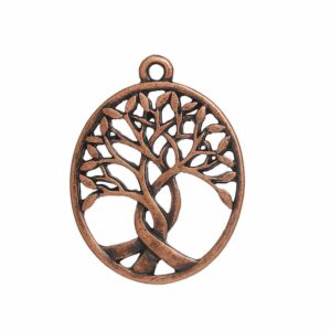 Metal pendant tree of life 31x24mm bronze