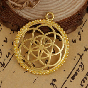 Metal pendant flower of life 45x40mm color selection