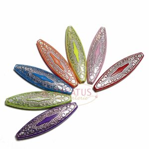 Acrylic beads rhomb colorful mix 41 x 11 mm 25 pieces
