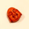 Stone bead laughing Buddha head 29x27 mm color selection - orange