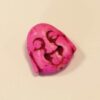 Perle de pierre tête de Bouddha riant 29x27 mm choix de couleur - rose