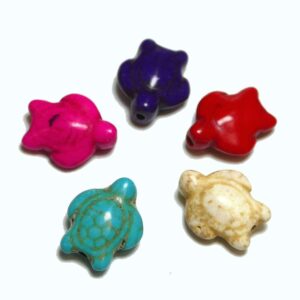 Tortue en perle de pierre 15×12 mm couleur au choix