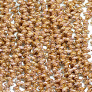 SuperDuo Beads Twin 2,5×5 mm Chalk Red Glaze (23), 1 Strang