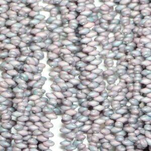 SuperDuo Beads Twin 2,5×5 mm Chalk Nebula Mat (24), 1 Strang