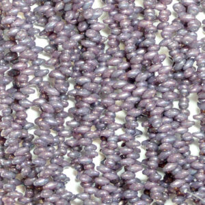Perline SuperDuo Twin 2,5 × 5 mm Nebulosa viola opaca (34), 1 filo