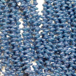 SuperDuo Beads Twin 2.5 × 5 mm Nébuleuse Bleu Turquoise (63), 1 fil