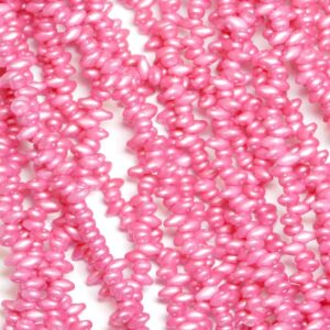 Perles SuperDuo Twin 2.5×5 mm Pearl Shine Light Pink (85), 1 fil