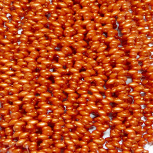 Perles SuperDuo Twin 2.5×5 mm Gold Shine Orange (91), 1 fil