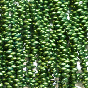 Perles SuperDuo Twin 2.5×5 mm Gold Shine Dark Olive Green (92), 1 fil
