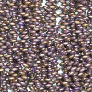 SuperDuo Beads Twin 2,5×5 mm Gold Shine Saddle Brown (95), 1 Strang