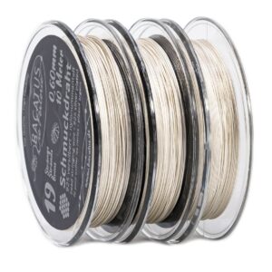 (€ 2.29 / m) Jewelry wire, stainless steel silk ✓ 925 silver-plated 19 strands