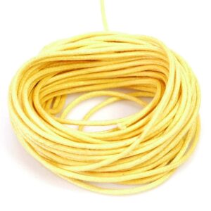 (0,15-0,3€/m) Gewachste Baumwollkordel 1,0 mm – gelb, 5 Meter