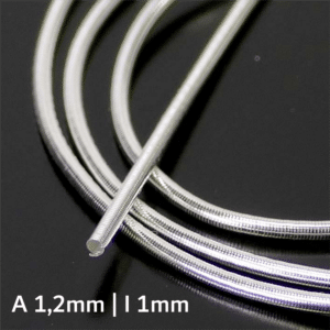 (2€-3,98€/m) Bouillon Perlspiraldraht French Wire versilbert Ø 1,2 mm 50cm