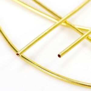 (€ 3,50 – € 1,86/m) Bouillon perla spirale filo francese placcato oro Ø 1 mm 70cm