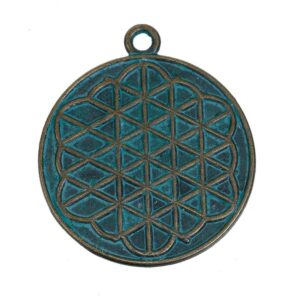 Metal pendant charm celtic knot 40x34mm brass patinated