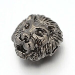 Perle en métal tête de lion 12 mm sélection de couleurs
