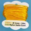 Nylon Satin Cord Ø 1 mm 10m (0,22€/m) - gelb