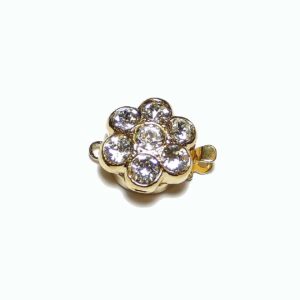 “Flower” snap clasp NEUMANN 1-row 10 mm 23 carat gold-plated or rhodium-plated – gold